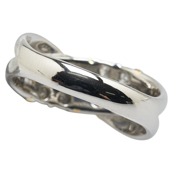 Pt900 プラチナ K18YG イエローゴールド コンビ ダイヤ0.50ct リング 指輪 レディース 12号 【中古】