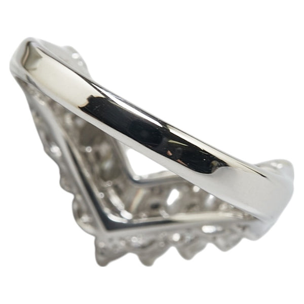 Pt900 プラチナ ダイヤ0.53ct V字 リング 指輪 レディース 12号 【中古】