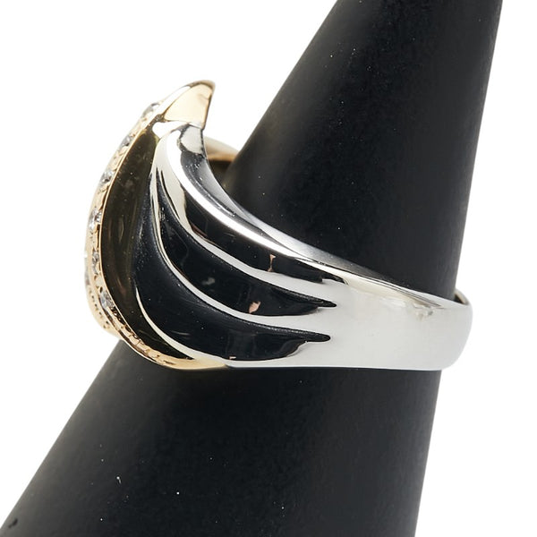 Pt900 プラチナ K18YG イエローゴールド コンビ ダイヤ0.12ct リング 指輪 レディース 8.5号 【中古】