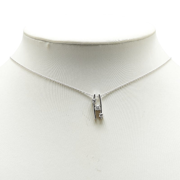 K18WG ホワイトゴールド ダイヤ0.30ct ペンダントネックレス レディース 【中古】