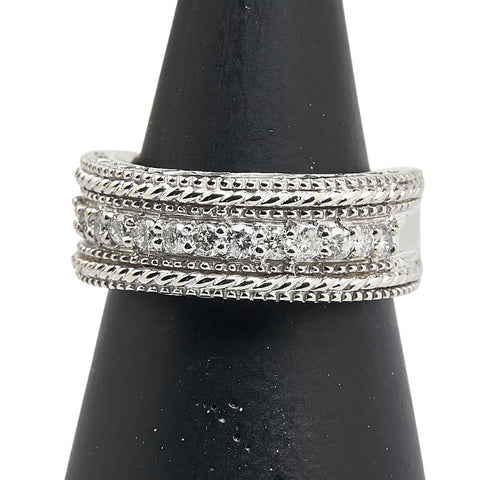 K9 ホワイトゴールド ダイヤ0.33ct パラホワイト リング 指輪 レディース 9.5号 【中古】