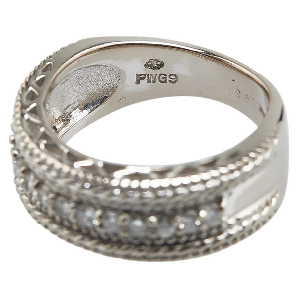 K9 ホワイトゴールド ダイヤ0.33ct パラホワイト リング 指輪 レディース 9.5号 【中古】