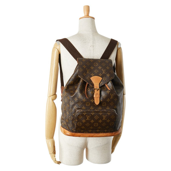 ルイ ヴィトン モノグラム モンスリGM リュック バックパック M51135 ブラウン PVC レザー レディース LOUIS VUITTON 【中古】