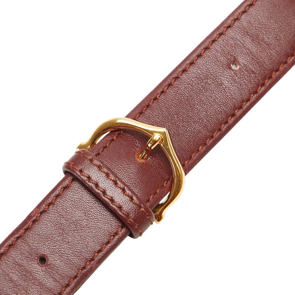 カルティエ マストライン 斜め掛け ショルダーバッグ ワインレッド ボルドー レザー レディース CARTIER 【中古】