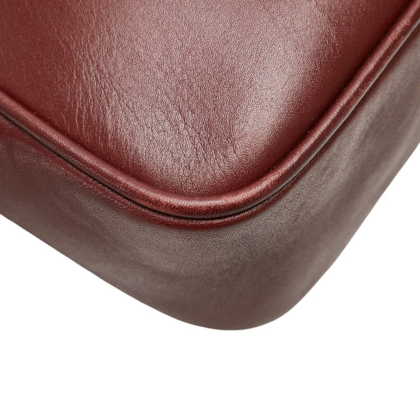 カルティエ マストライン 斜め掛け ショルダーバッグ ワインレッド ボルドー レザー レディース CARTIER 【中古】