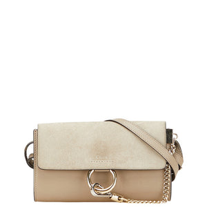 クロエ フェイ 斜め掛け ショルダーバッグ グレージュ レザー スウェード レディース Chloe 【中古】