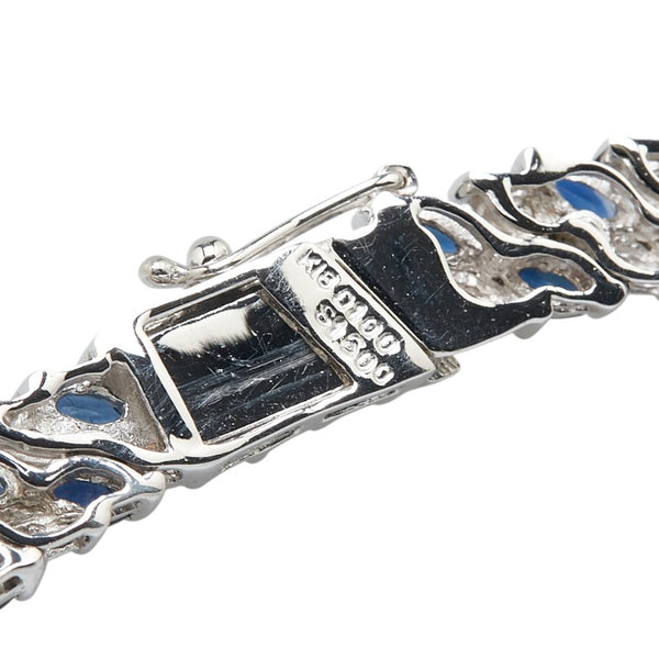 K18WG ホワイトゴールド サファイア16.00ct ダイヤ1.00ct チェーン ネックレス レディース 【中古】