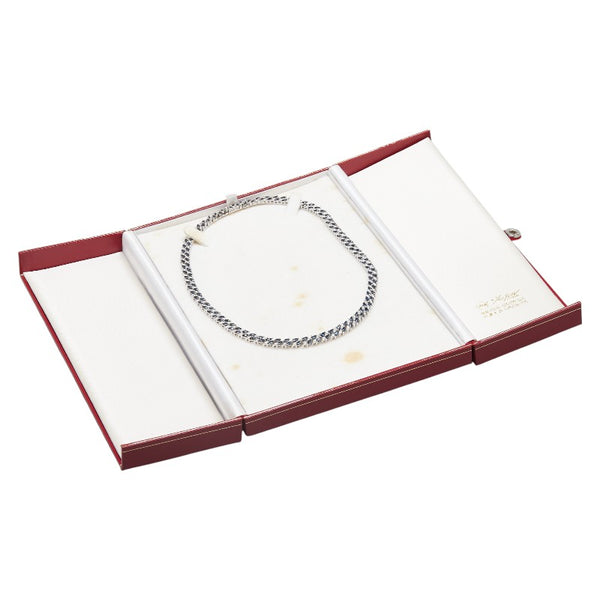 K18WG ホワイトゴールド サファイア16.00ct ダイヤ1.00ct チェーン ネックレス レディース 【中古】