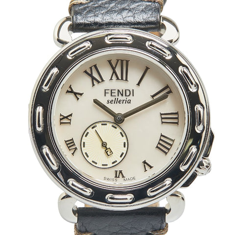 フェンディ セレリア スモールセコンド 腕時計 8100M クオーツ ホワイト文字盤 ステンレススチール レディース FENDI 【中古】