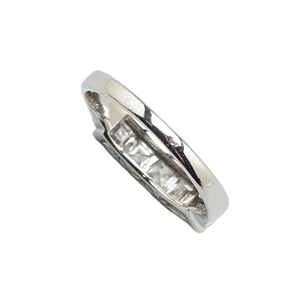 Pt900 プラチナ ダイヤ0.59ct 一文字 リング 指輪 レディース 8.5号 【中古】