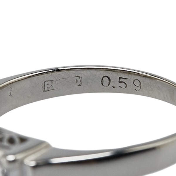 Pt900 プラチナ ダイヤ0.59ct 一文字 リング 指輪 レディース 8.5号 【中古】