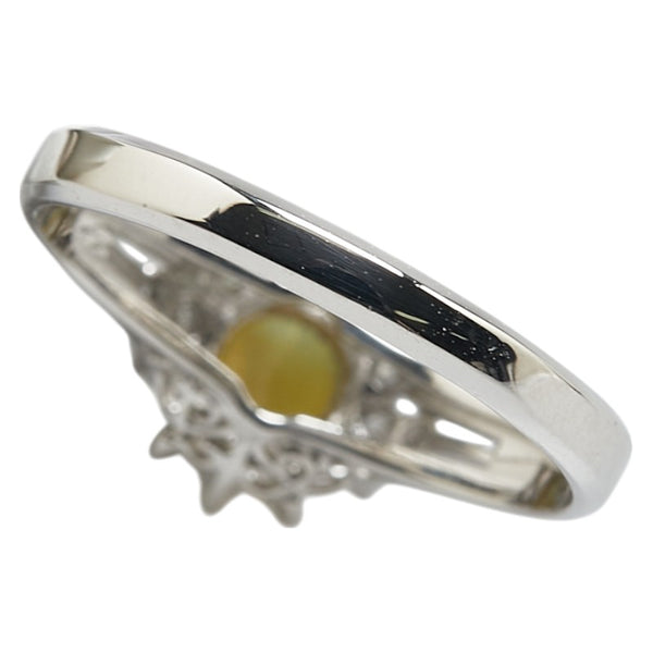 Pt900 プラチナ キャッツアイ0.75ct ダイヤ0.14ct リング 指輪 レディース 11.5号 【中古】