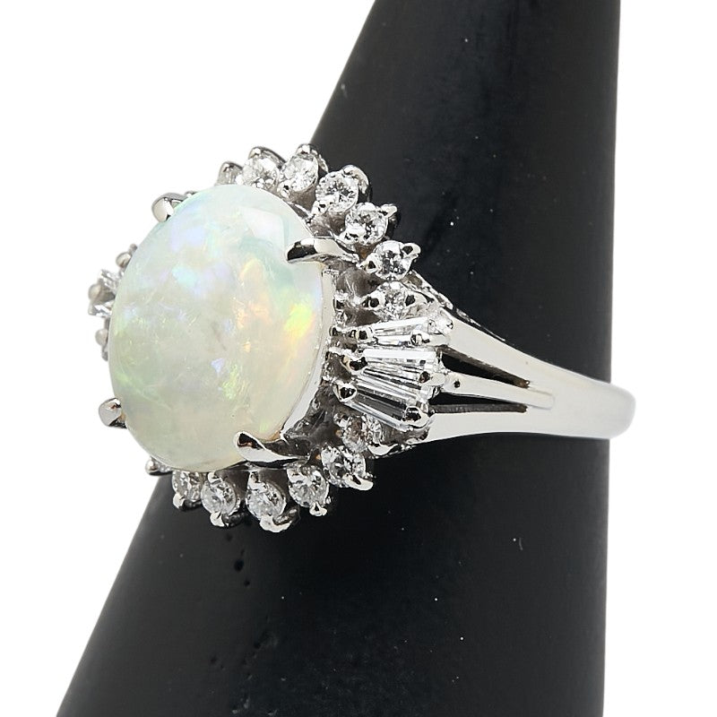 Pt900 プラチナ オパール2.80ct ダイヤ0.61ct リング 指輪 レディース 13号 【中古】