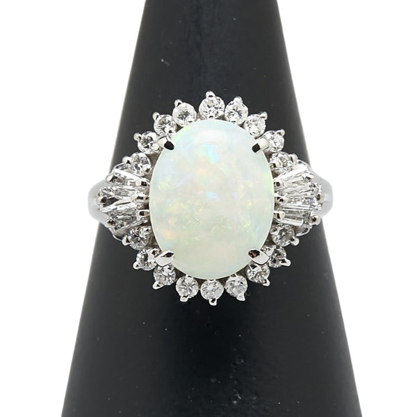 Pt900 プラチナ オパール2.80ct ダイヤ0.61ct リング 指輪 レディース 13号 【中古】