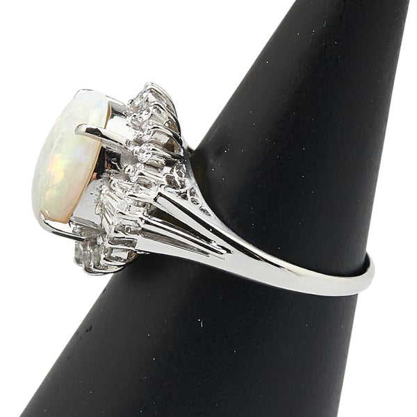 Pt900 プラチナ オパール2.80ct ダイヤ0.61ct リング 指輪 レディース 13号 【中古】