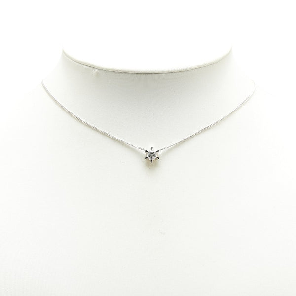 Pt900 プラチナ ダイヤ0.437ct プチ ネックレス レディース 【中古】