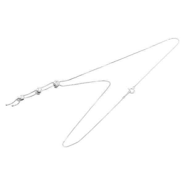 タサキ K18WG ホワイトゴールド ダイヤ0.57ct 3P ネックレス レディース TASAKI 【中古】