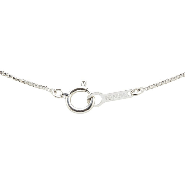 タサキ K18WG ホワイトゴールド ダイヤ0.57ct 3P ネックレス レディース TASAKI 【中古】
