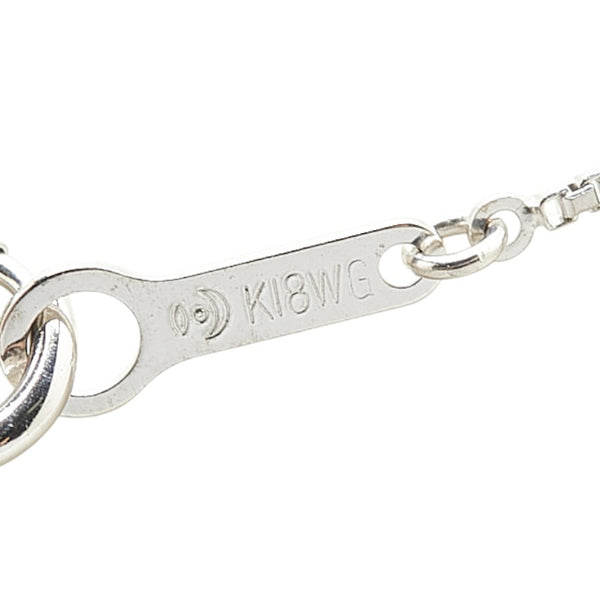 タサキ K18WG ホワイトゴールド ダイヤ0.57ct 3P ネックレス レディース TASAKI 【中古】