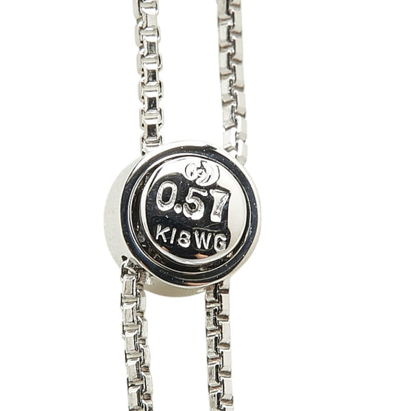 タサキ K18WG ホワイトゴールド ダイヤ0.57ct 3P ネックレス レディース TASAKI 【中古】