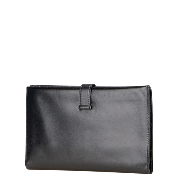 エルメス ベアン 長財布 ブラック ボックスカーフ レディース HERMES 【中古】