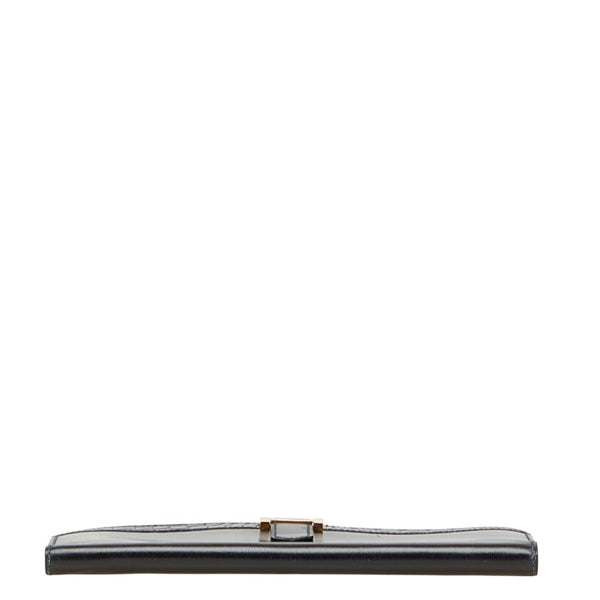 エルメス ベアン 長財布 ブラック ボックスカーフ レディース HERMES 【中古】