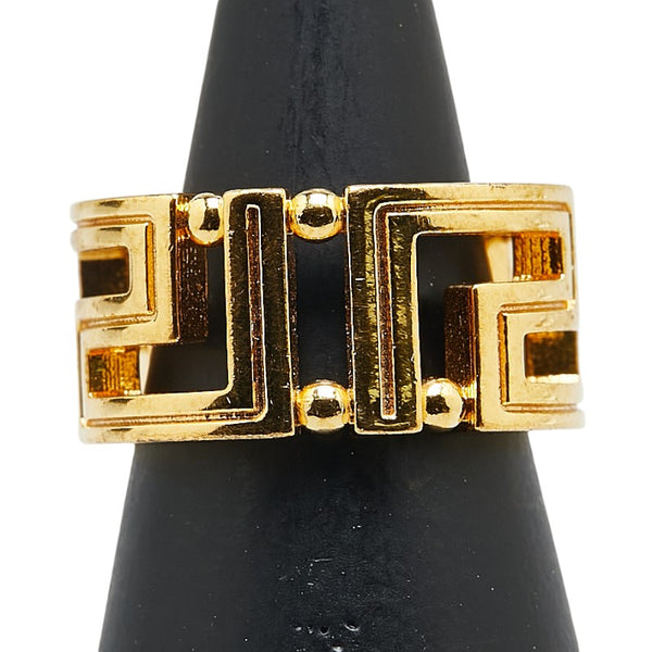ヴェルサーチェ グレカ リング 指輪 #11 ゴールド メッキ レディース VERSACE 【中古】