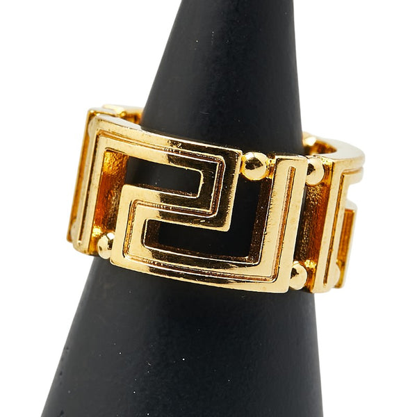 ヴェルサーチェ グレカ リング 指輪 #11 ゴールド メッキ レディース VERSACE 【中古】