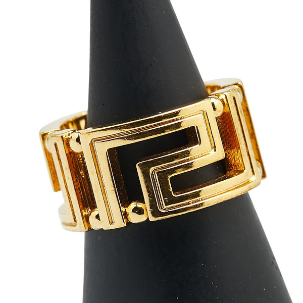 ヴェルサーチェ グレカ リング 指輪 #11 ゴールド メッキ レディース VERSACE 【中古】