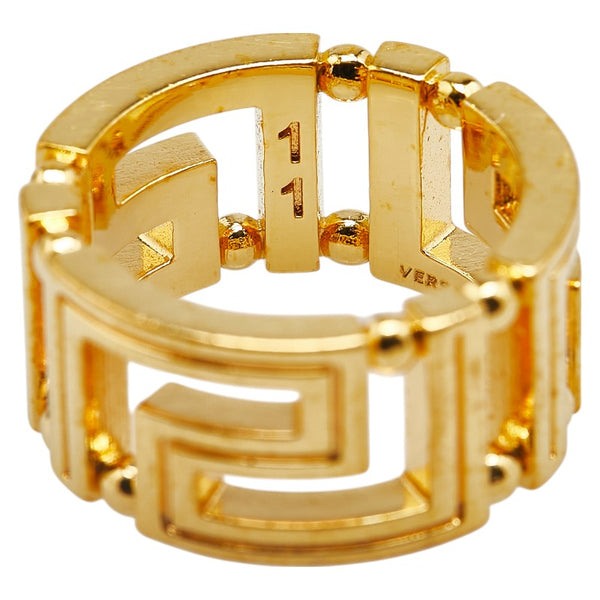 ヴェルサーチェ グレカ リング 指輪 #11 ゴールド メッキ レディース VERSACE 【中古】