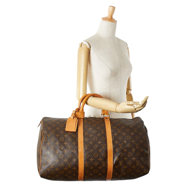 ルイ ヴィトン モノグラム キーポル50 ボストンバッグ トラベルバッグ M41426 ブラウン PVC レザー レディース LOUIS VUITTON 【中古】