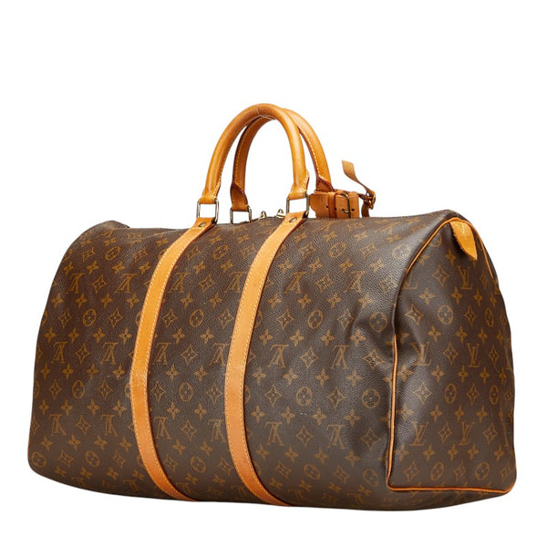 ルイ ヴィトン モノグラム キーポル50 ボストンバッグ トラベルバッグ M41426 ブラウン PVC レザー レディース LOUIS VUITTON 【中古】