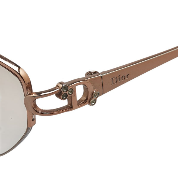ディオール ハーフリム メガネ オレンジ プラスチック レディース Dior 【中古】