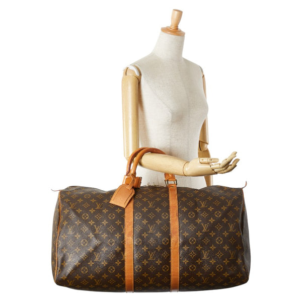 ルイ ヴィトン モノグラム キーポル55 ボストンバッグ トラベルバッグ M41424 ブラウン PVC レザー レディース LOUIS VUITTON 【中古】
