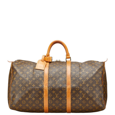ルイ ヴィトン モノグラム キーポル55 ボストンバッグ トラベルバッグ M41424 ブラウン PVC レザー レディース LOUIS VUITTON 【中古】