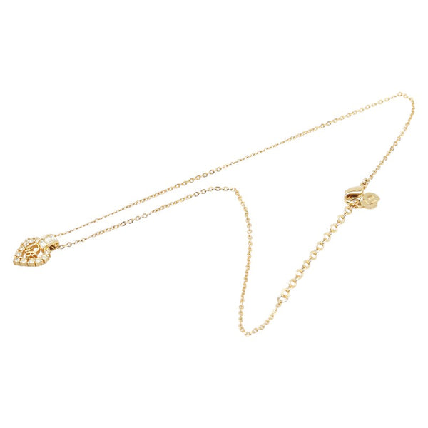 ディオール ハート モチーフ ロゴ ラインストーン ネックレス ゴールド メッキ レディース Dior 【中古】
