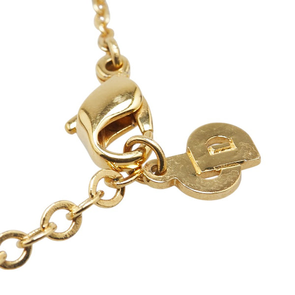 ディオール ハート モチーフ ロゴ ラインストーン ネックレス ゴールド メッキ レディース Dior 【中古】