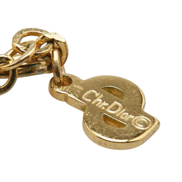 ディオール CDロゴ ラインストーン ネックレス ゴールド メッキ レディース Dior 【中古】
