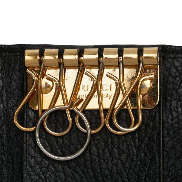 グッチ GGマーモント 6連 キーケース 456118 ブラック レザー レディース GUCCI 【中古】