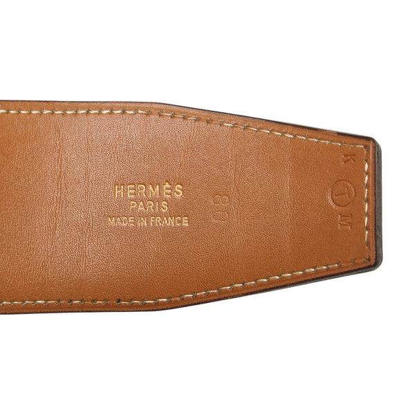 エルメス ホースバックル ベルト サイズ：80 ブラック ブラウン レザー レディース HERMES 【中古】