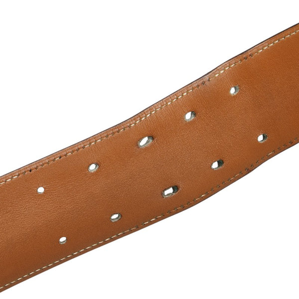 エルメス ホースバックル ベルト サイズ：80 ブラック ブラウン レザー レディース HERMES 【中古】