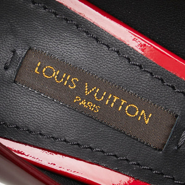 ルイ ヴィトン キューブ グラデーション パンプス ハイヒール サイズ：M/35 レッド ブラック パテントレザー レディース LOUIS VUITTON 【中古】