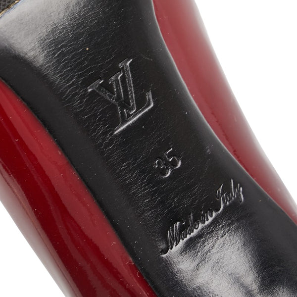 ルイ ヴィトン キューブ グラデーション パンプス ハイヒール サイズ：M/35 レッド ブラック パテントレザー レディース LOUIS VUITTON 【中古】
