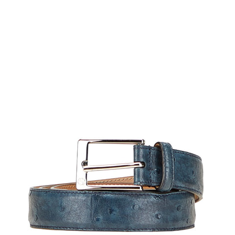 グッチ ベルト サイズ:90/36 345658 ネイビー オーストリッチ レザー レディース GUCCI 【中古】