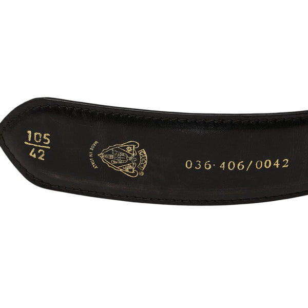 グッチ GGバックル ベルト サイズ:105/42 ブラック ブラウン レザー メンズ GUCCI 【中古】