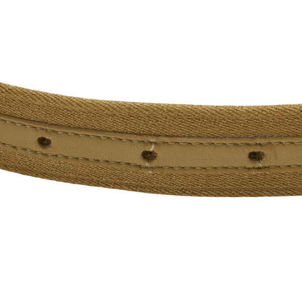 グッチ ロゴ ベルト グリーン ホワイト キャンバス レザー レディース GUCCI 【中古】