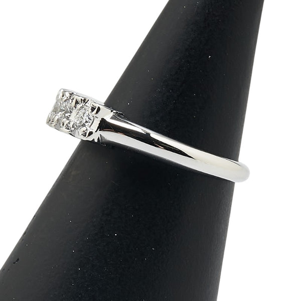 Pt850 プラチナ ダイヤ0.35ct 一文字 リング 指輪 レディース 7号 【中古】