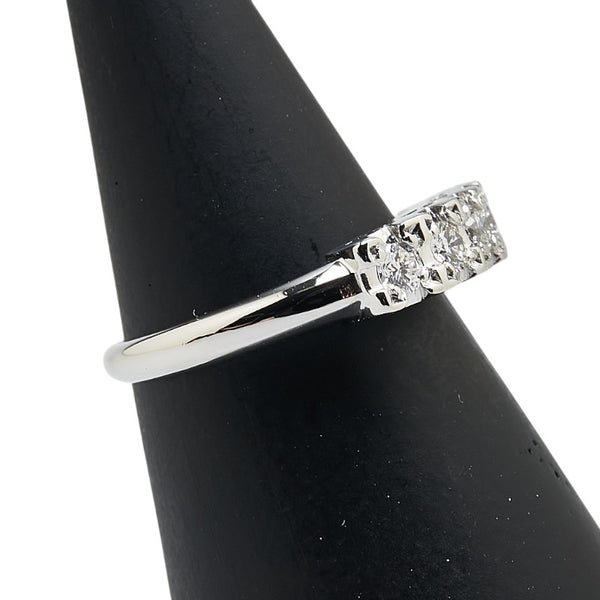 Pt850 プラチナ ダイヤ0.35ct 一文字 リング 指輪 レディース 7号 【中古】