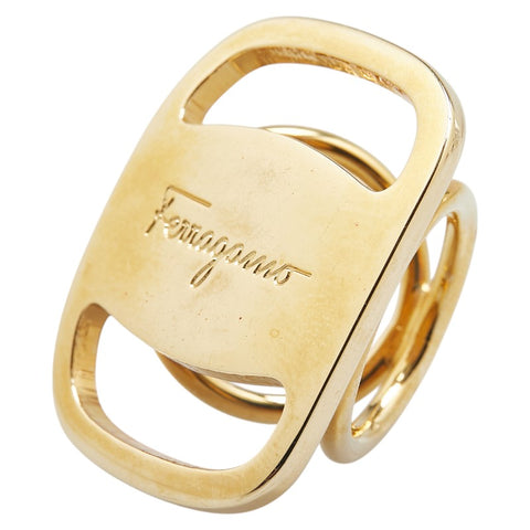 サルヴァトーレフェラガモ ヴァラ スカーフリング ゴールド メッキ レディース Salvatore Ferragamo 【中古】