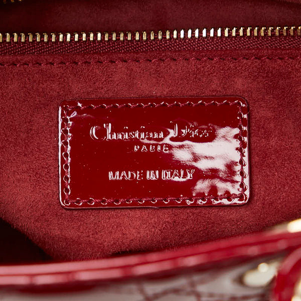 ディオール カナージュ レディディオール ハンドバッグ ショルダーバッグ 2WAY レッド パテントレザー レディース Dior 【中古】